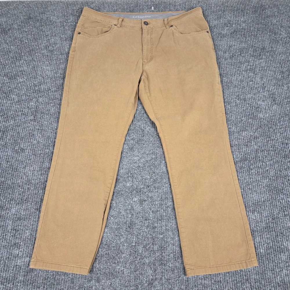 GH Bass & Co Mens‎ Tan Canvas Utility Workwear Pants 38x29 Brown Straight Leg